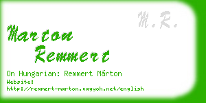 marton remmert business card